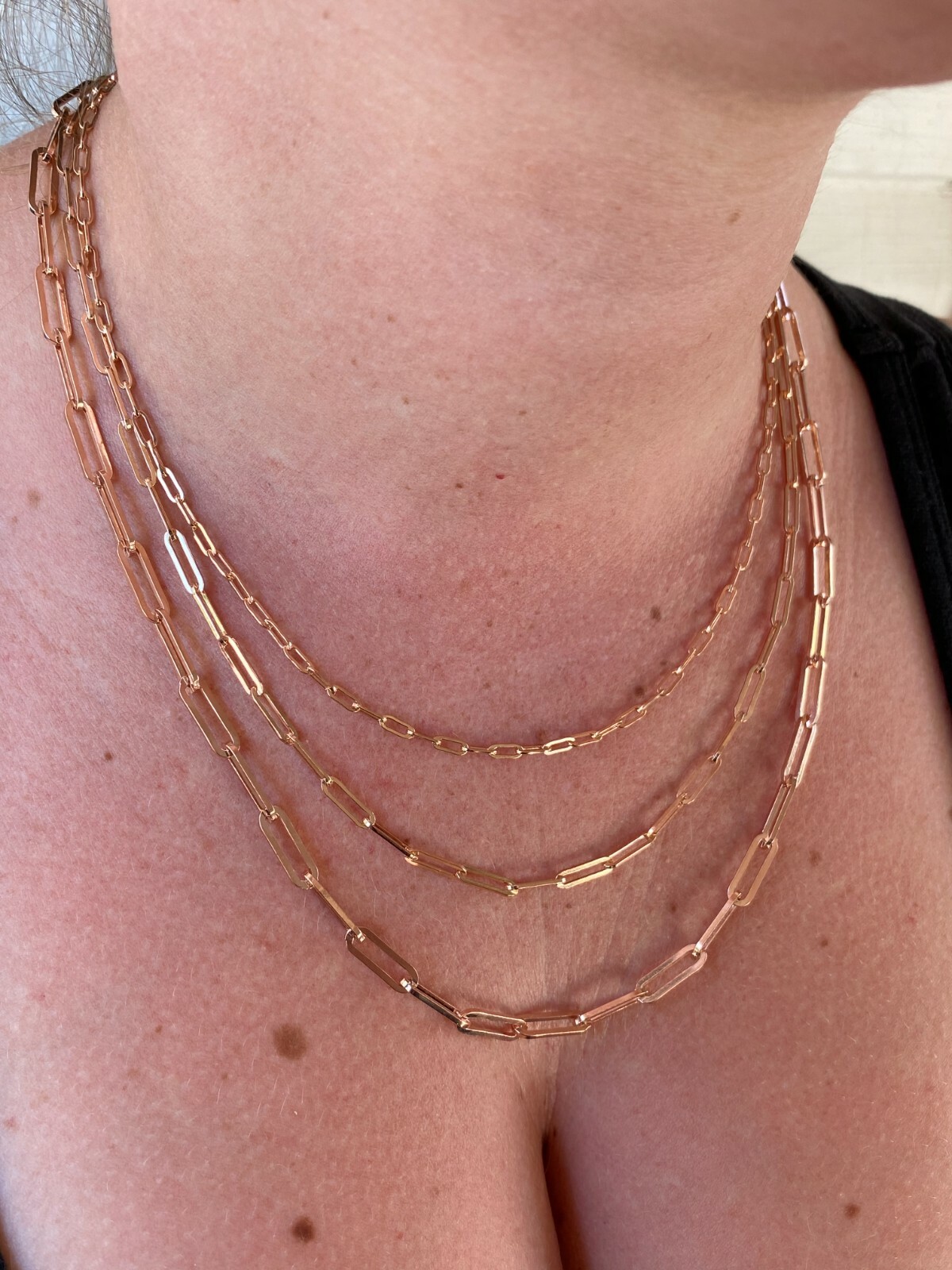 14k Rose Gold Plated Solid 925 Silver Paperclip Rolo Chain 2.5mm- 4mm Necklace