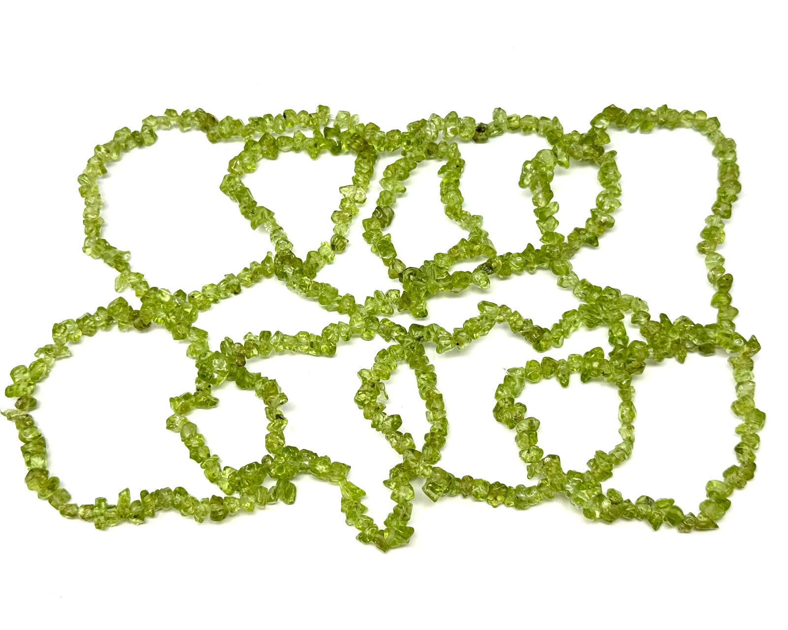 Peridot Chip Bracelet, Stretch: Raw Natural Peridot Crystals (US SELLER)