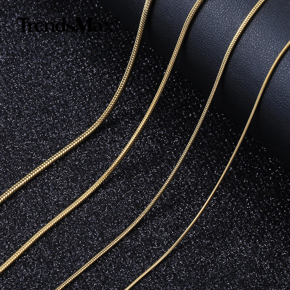 0.9mm-2.0mm Silver/Gold Plated Stainless Steel Herringbone Snake Chain Necklace