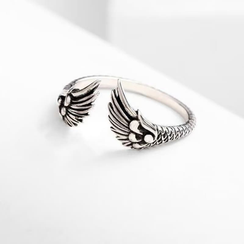 Open Wing Rings 925 Plated Silver Wedding Feather Angel Ring Fashion Jewelry