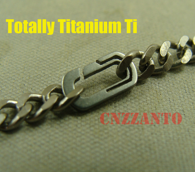 Pure Titanium Ti Curb chain necklace anti-allergy 3.5mm width 23.6 inch length