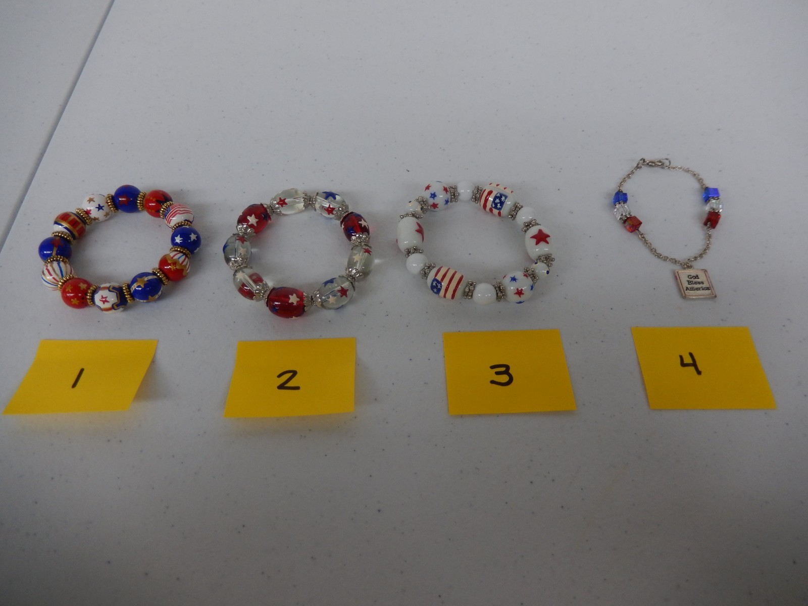 Patriotic Red White Blue Bead Bracelets – YOU PICK (See Description)