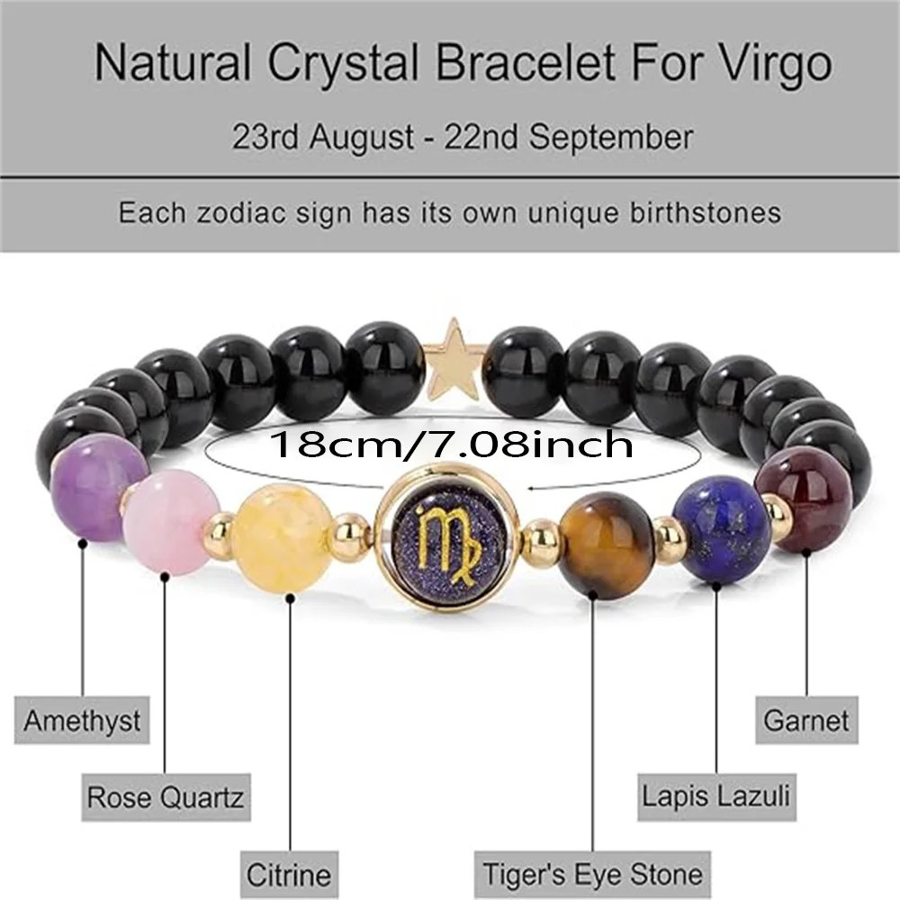Zodiac Constellation Bracelet Aries Pisces Gifts for Women Men Astrology Jewelry