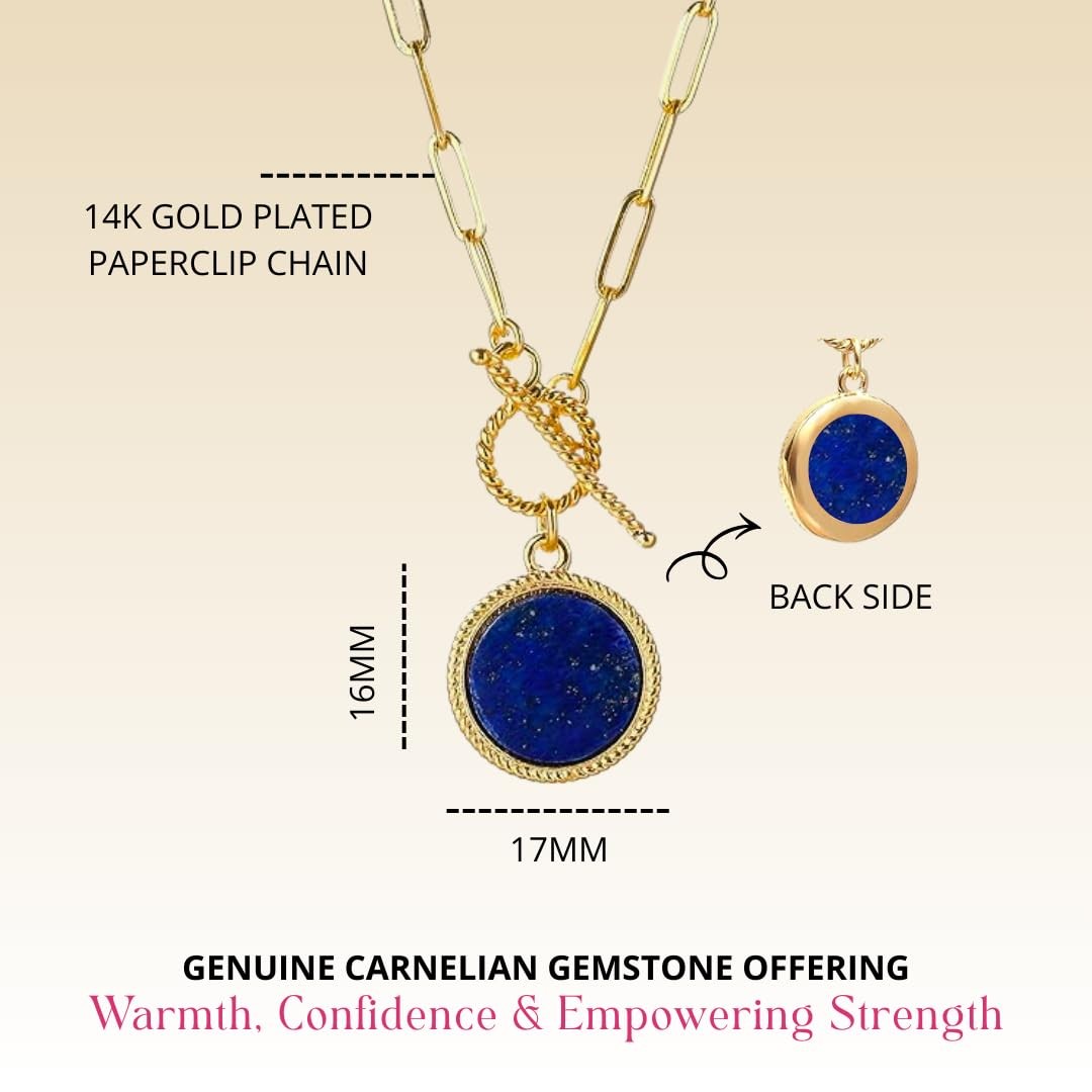 Gempires Handcrafted Lapis Lazuli Pendant Necklace for Women Natural Gemstone…