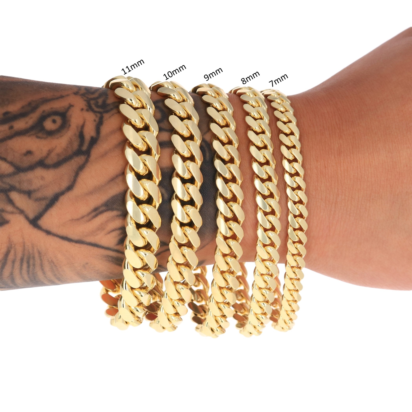 10K Yellow Gold Solid 2.7mm-10mm Miami Cuban Link Chain Necklace Bracelet 7″-30″