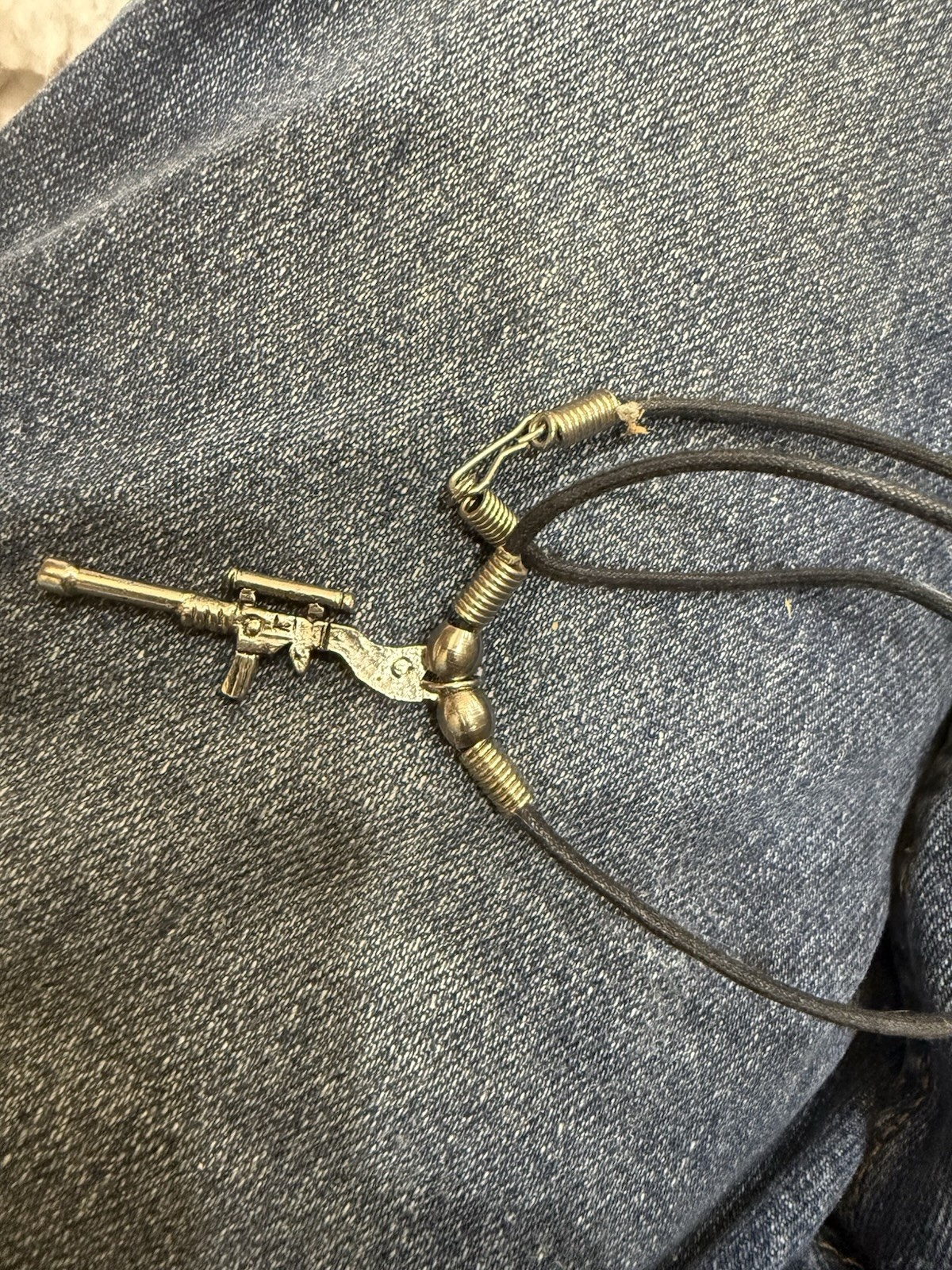 Gun Shaped Pendant (rifle)—Necklace