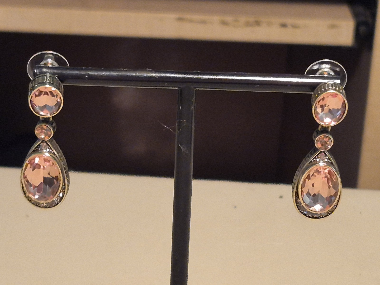 Heidi Daus Pink Swarovski Crystal Dangle Earrings
