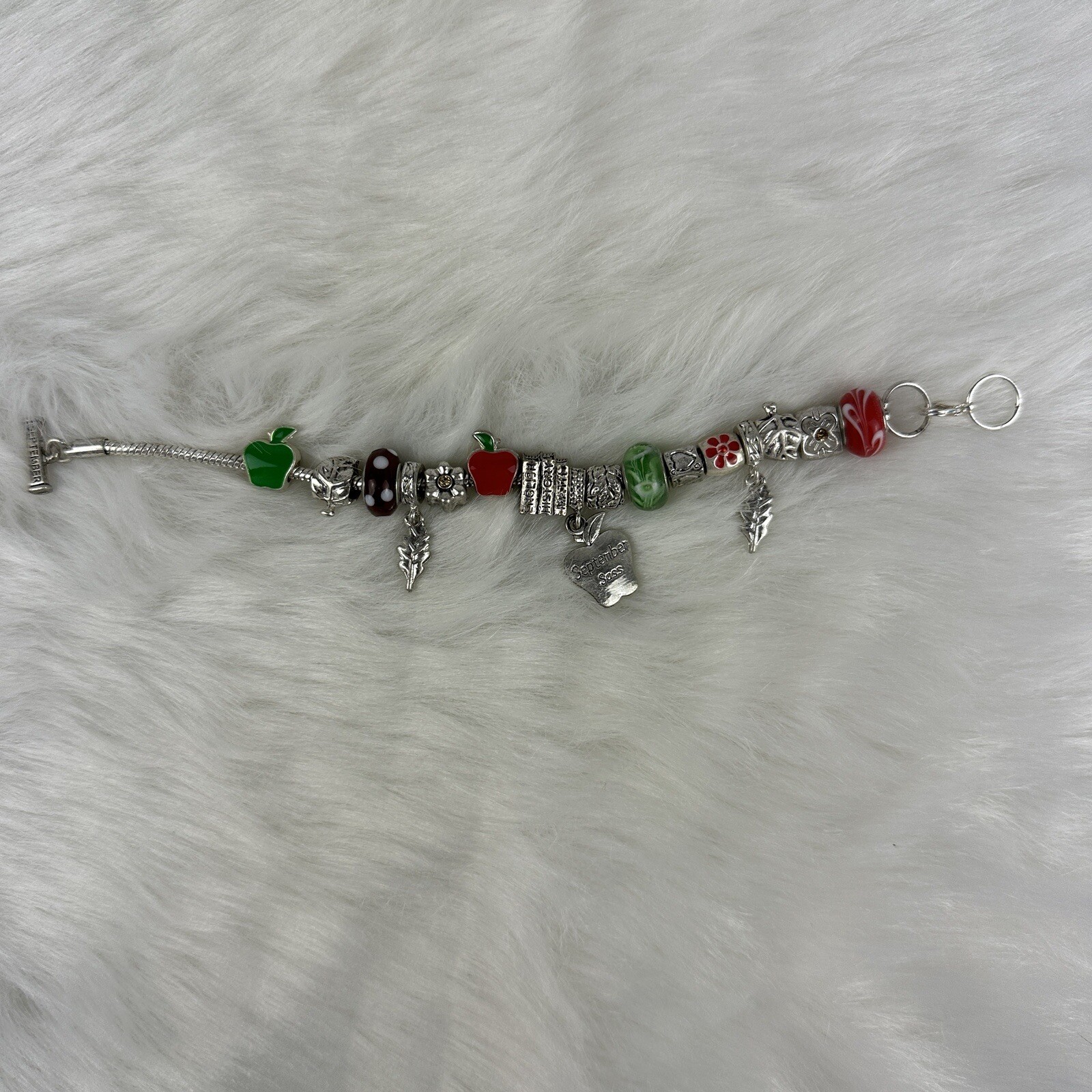 Willabee and Ward Monthly Charm Bracelet September Teacher School Multicolor