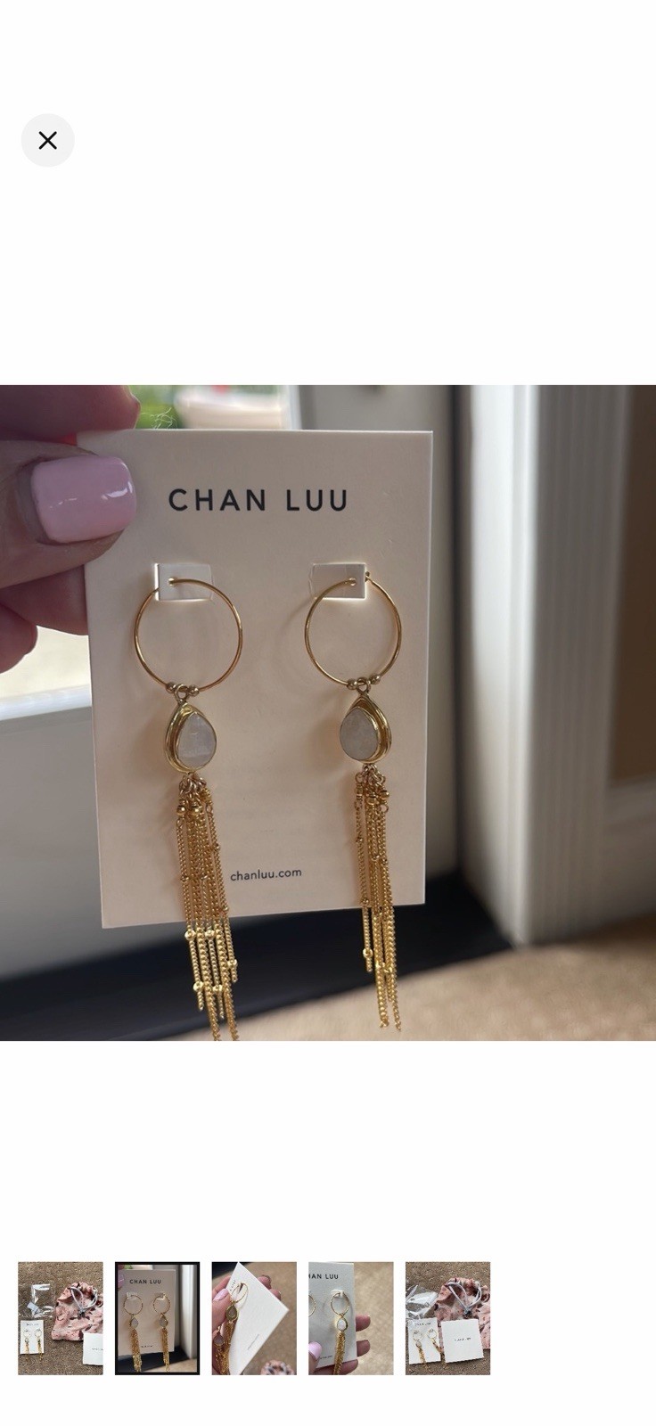 Chan Luu Gold and Pearl Earrings New