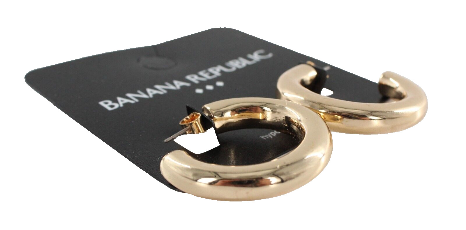New Banana Republic Thick Gold Hoop Earrings #E1426