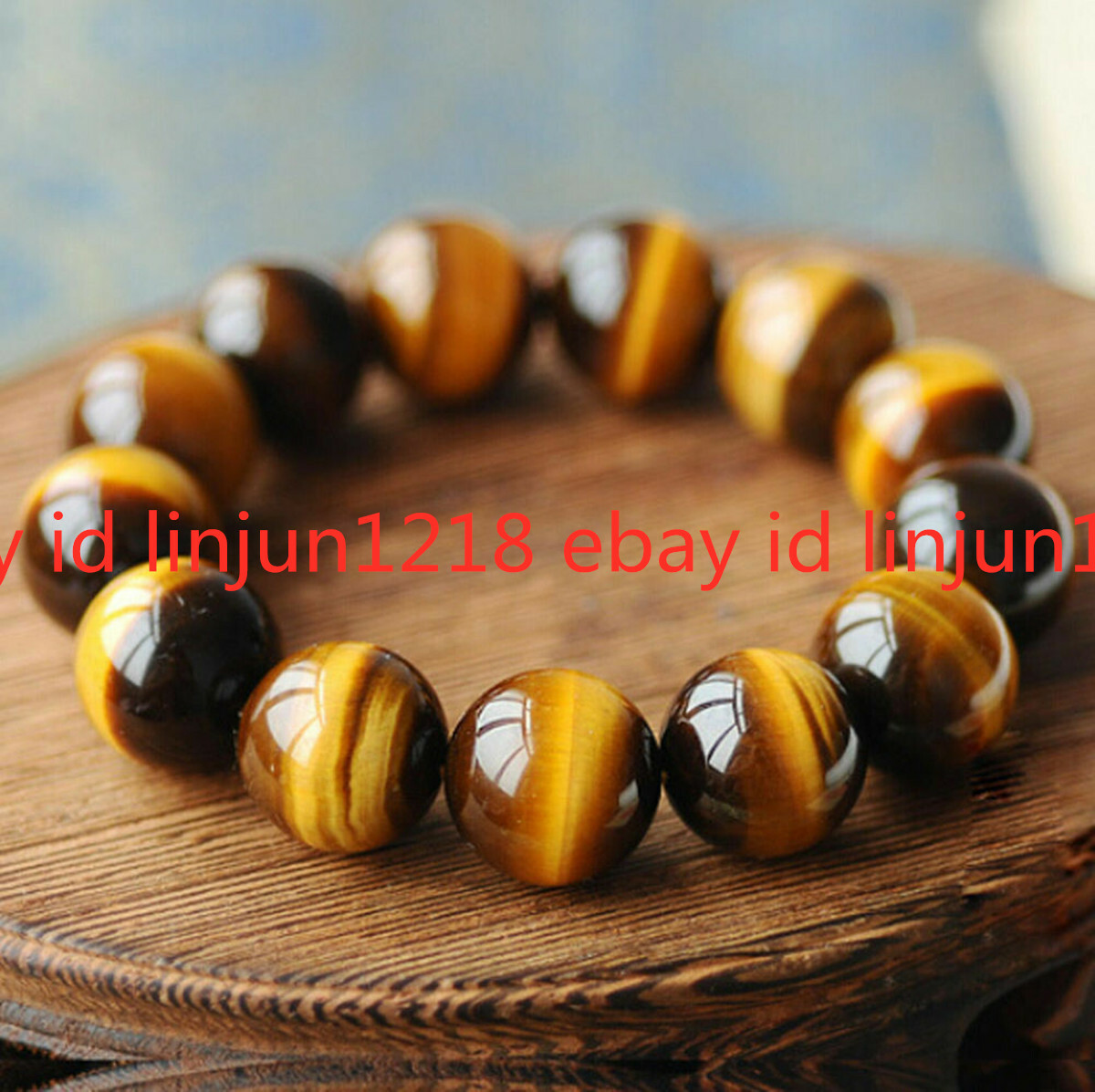 Natural 6mm 8mm 10mm 12mm 14mm Yellow AAA+++ Tiger’s Eye Gems Bead Braclet 7.5”