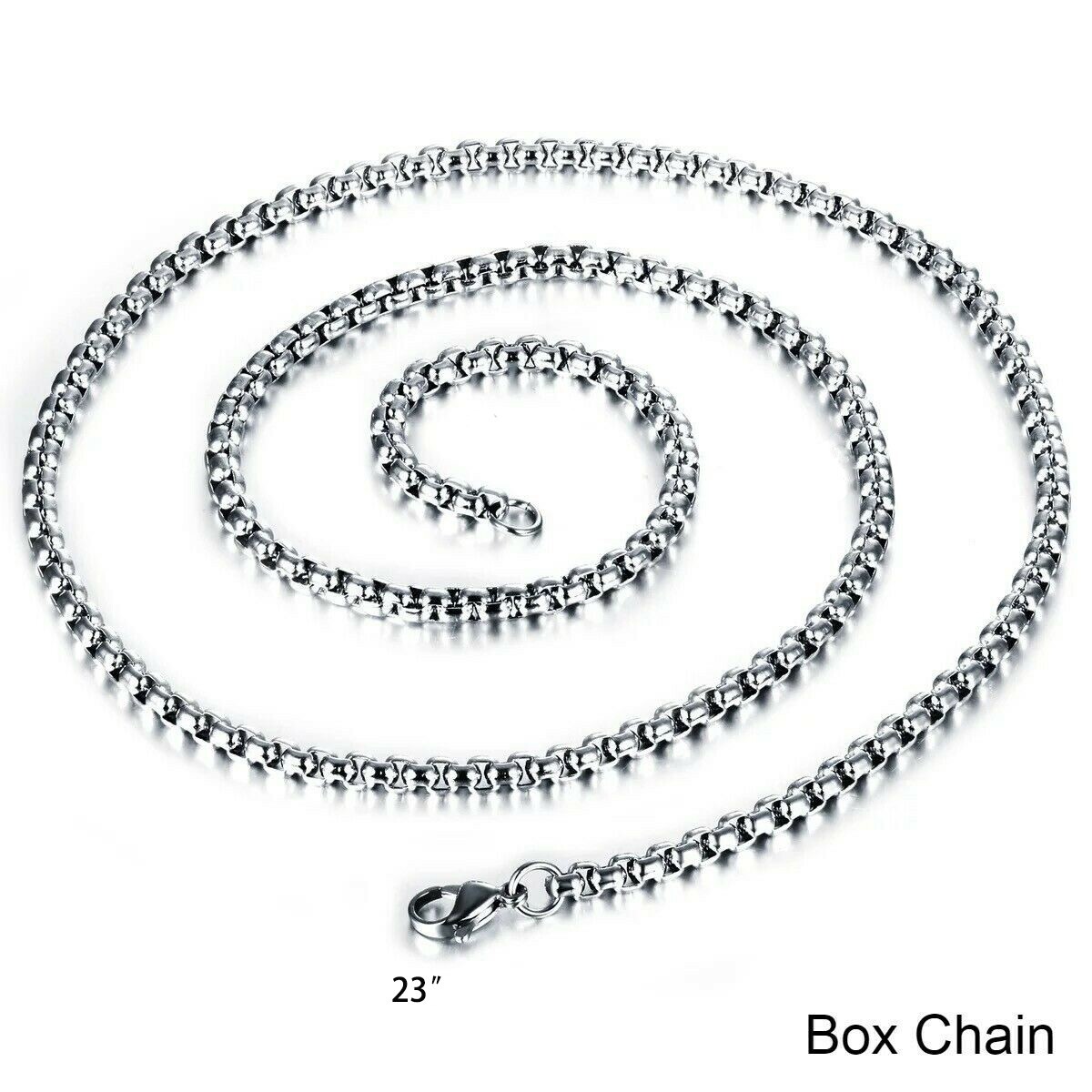 Stainless Steel Gothic Biker Gemstone Cubic Zirconia CZ Pendant Necklace Mens