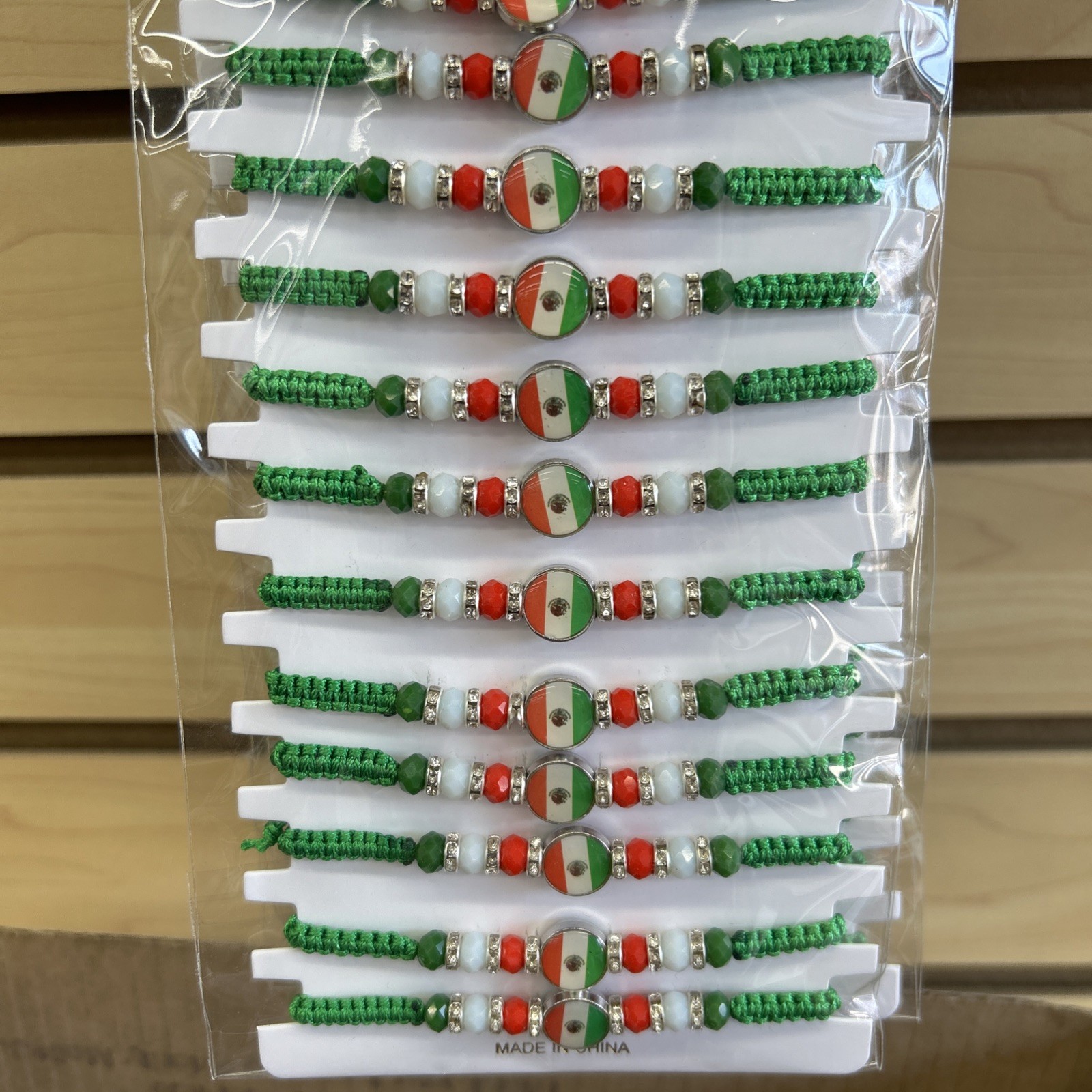 I2pc Mexico Mexican Flag Adjustable Wrist Wrap Bracelet Rope Bracelet Friendship