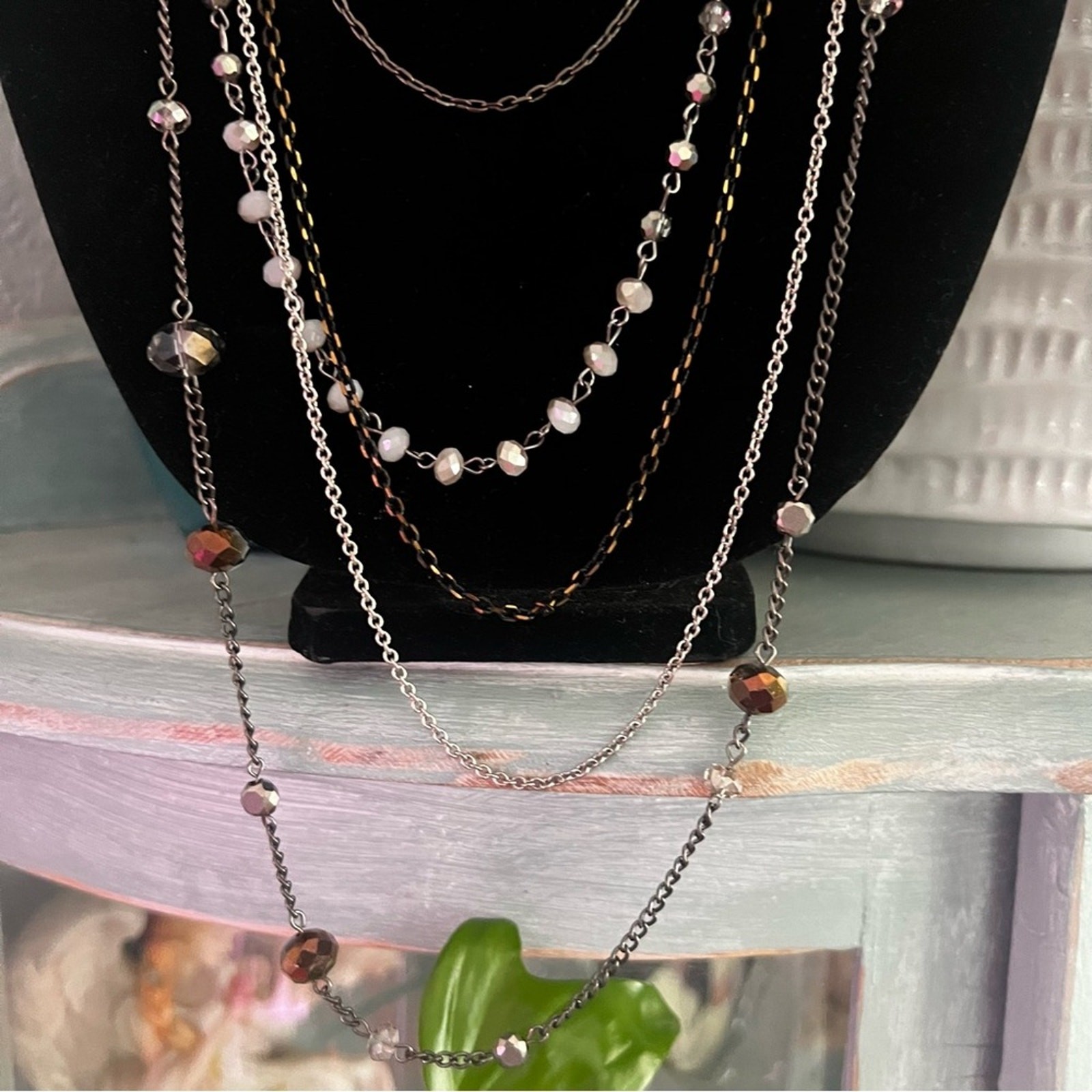 Express Multi Chain Layered Beaded Necklace
