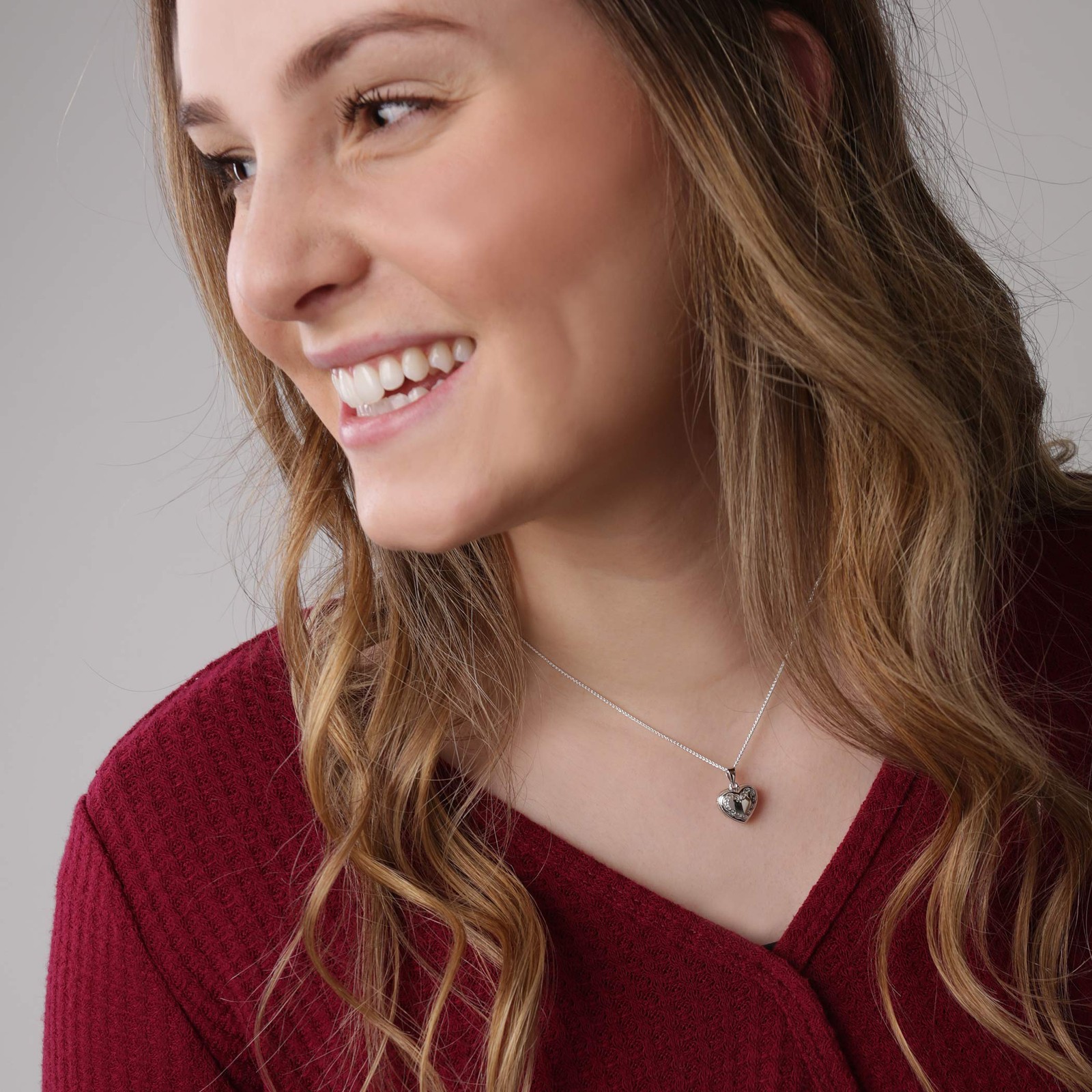 Heart Locket Necklace 16-18 Inch, .925 Sterling Silver