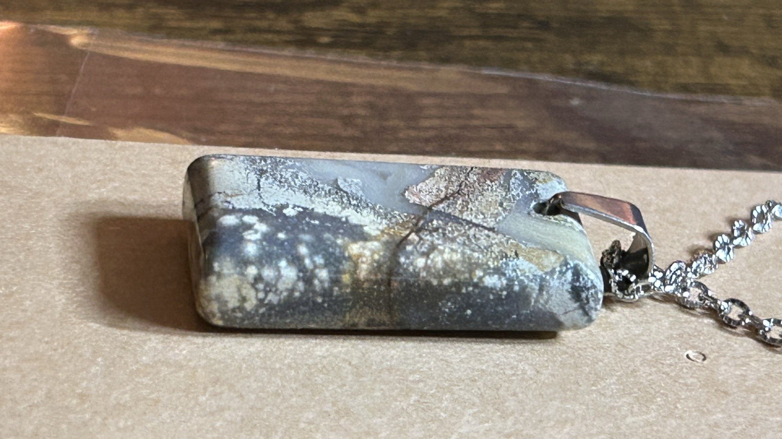 D381. Old Rainbow sea sediment Jasper Pendant Necklace chakra