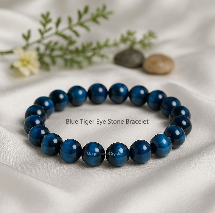 BESTSELLER 8MM Blue Tiger Eye Bracelet Energy Crystal Stone Healing Reiki Gifts