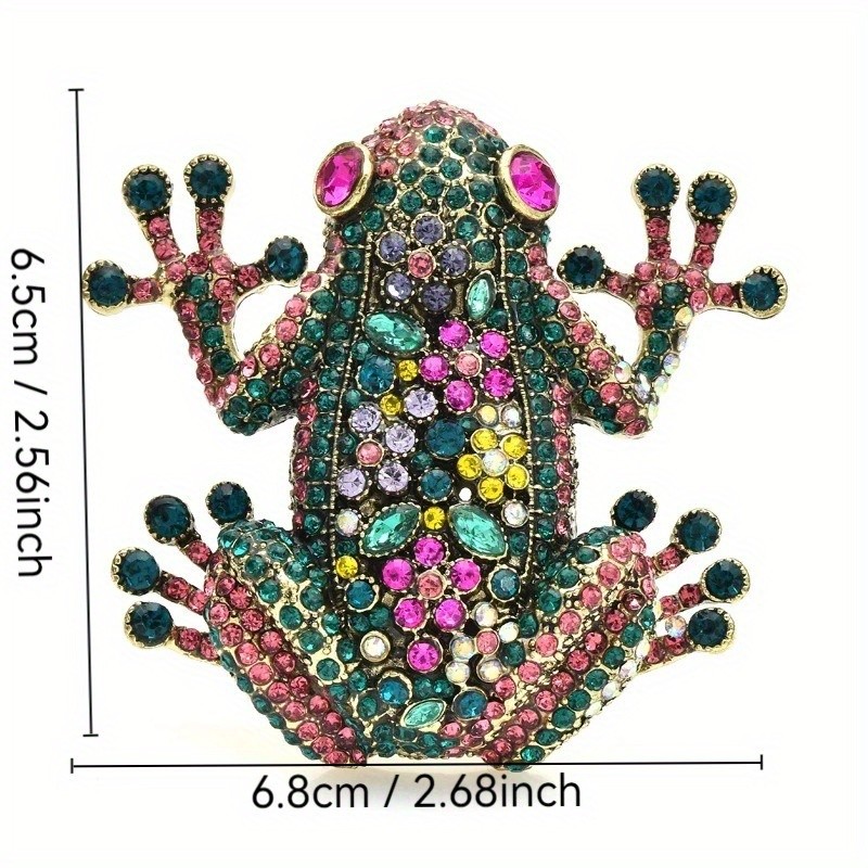 Elegant Sparkling Frog Lapel Pin for Casual and Formal Wear