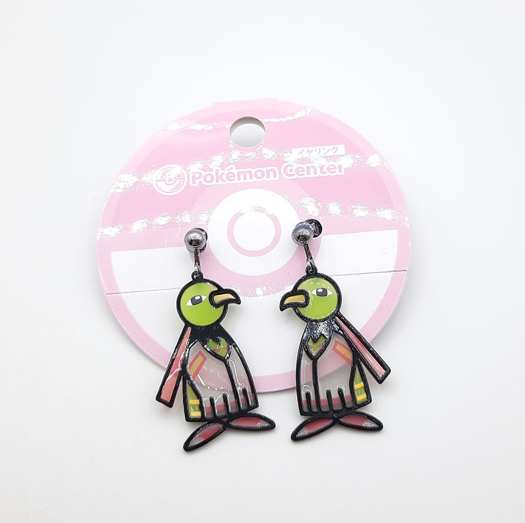 Pokemon Center Xatu earrings accessory clip style 1″ stained glass