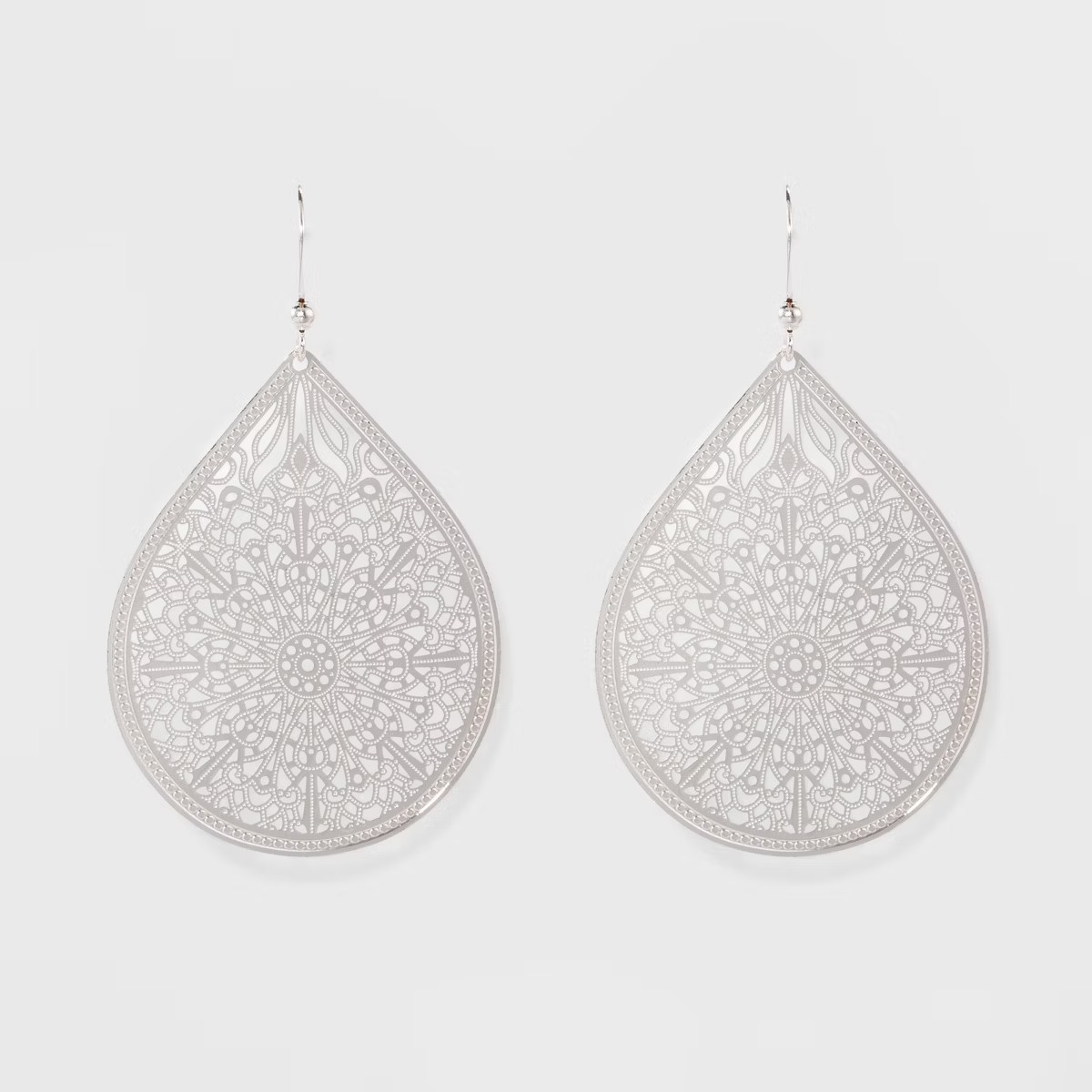 Fashion Drop Earring Filigree – A New Day™ Silver: Nickel-Free Metal