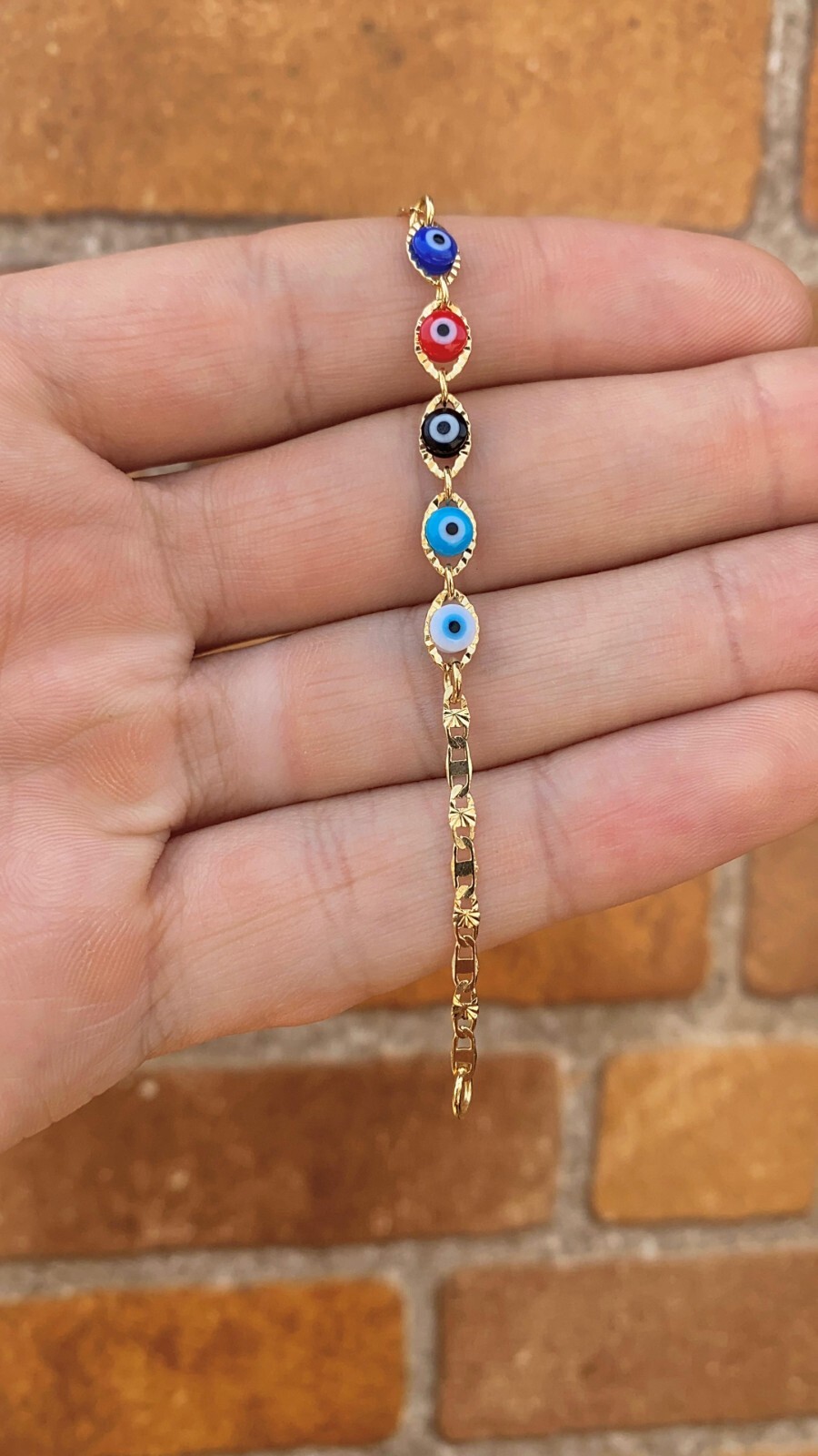 Evil Eye Bracelet Children 14K Gold Filled Link Valentino Baby Pulsera Niños