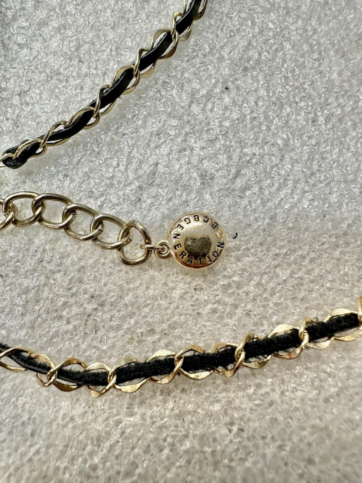 BCBGeneration Golden W Black Suede Woven 26” Tassle Necklace
