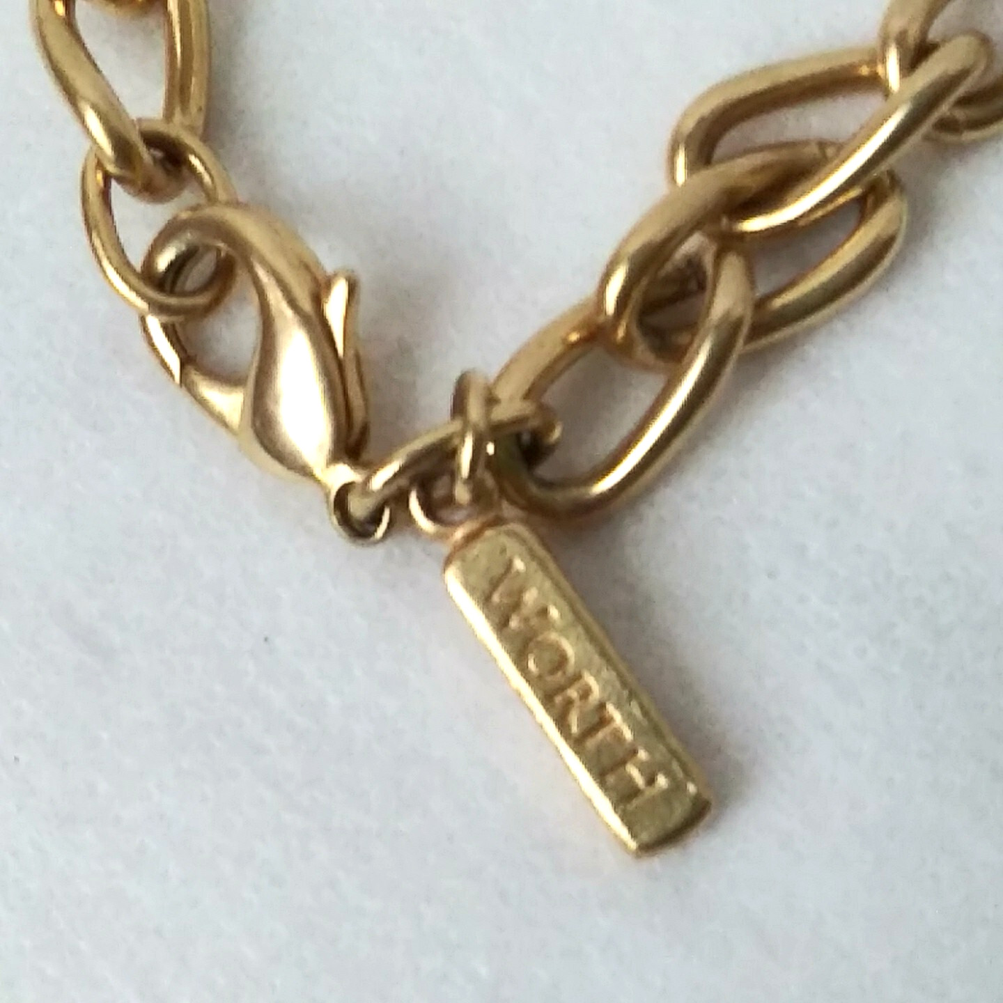 Heavy Gold Tone Multiple 5 Strand Layered Chain Statement Necklace Signed WORTH