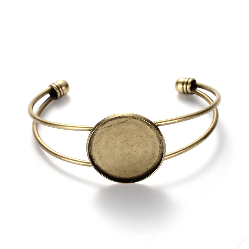 Nickel Free Brass Cuff Bangle Makings Bangle Blanks Flat Round Antique Bronze