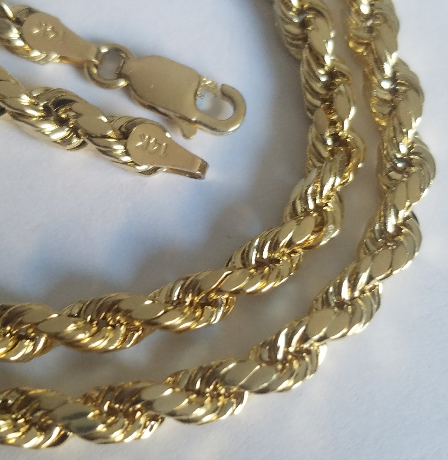 14k yellow gold rope chain 26 inches long 4 mm