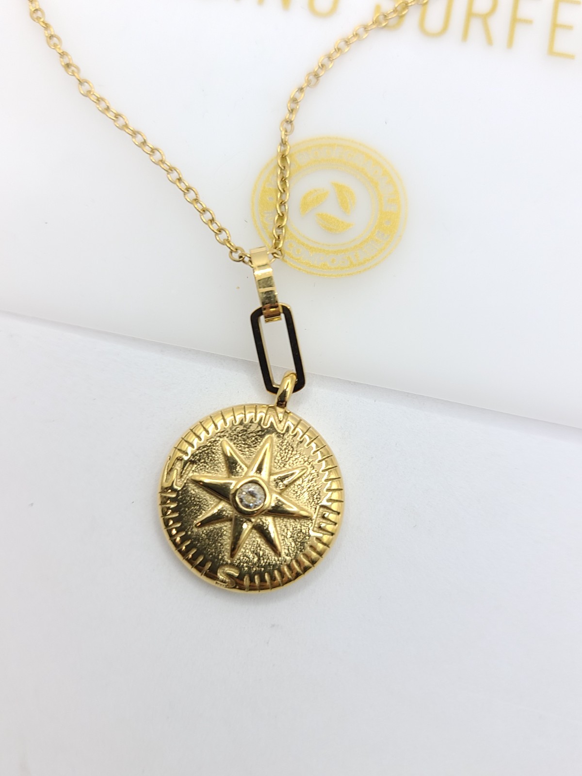 Raising Surfers The North Star Edit Gold-plated 18″ Necklace
