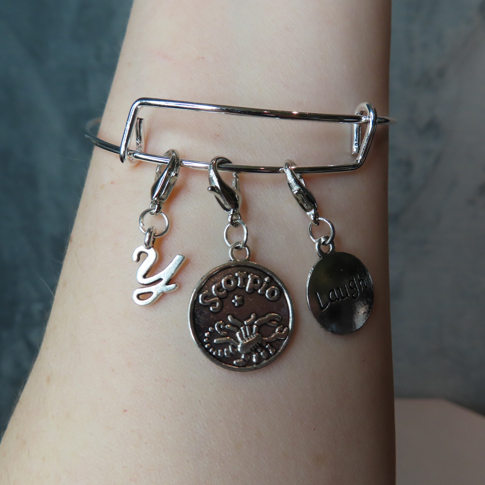 VIRGO Zodiac Sign Charm Zipper Pull Keychain Add On Clip Silver Tone Horoscope