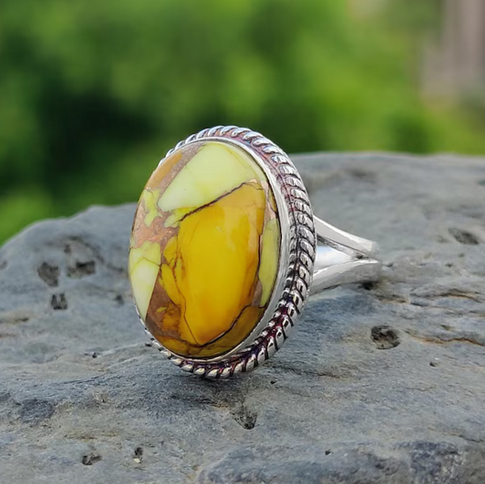 Honey Dahlia Turquoise Ring ~ 925 Silver Handmade Jewelry All Size Ring