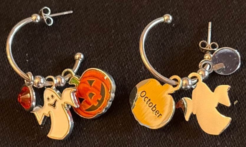 2011 Willabee&Ward 12-Mo Charm Pierced Dangle Hoop Earrings Set in Display Case