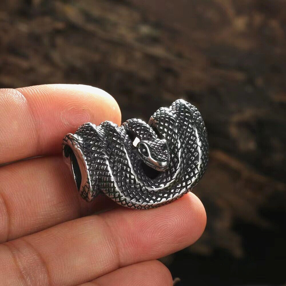 Silver Animal Snake Serpent Pendant Necklace Gothic Retro Jewelry Chain 24″ Gift
