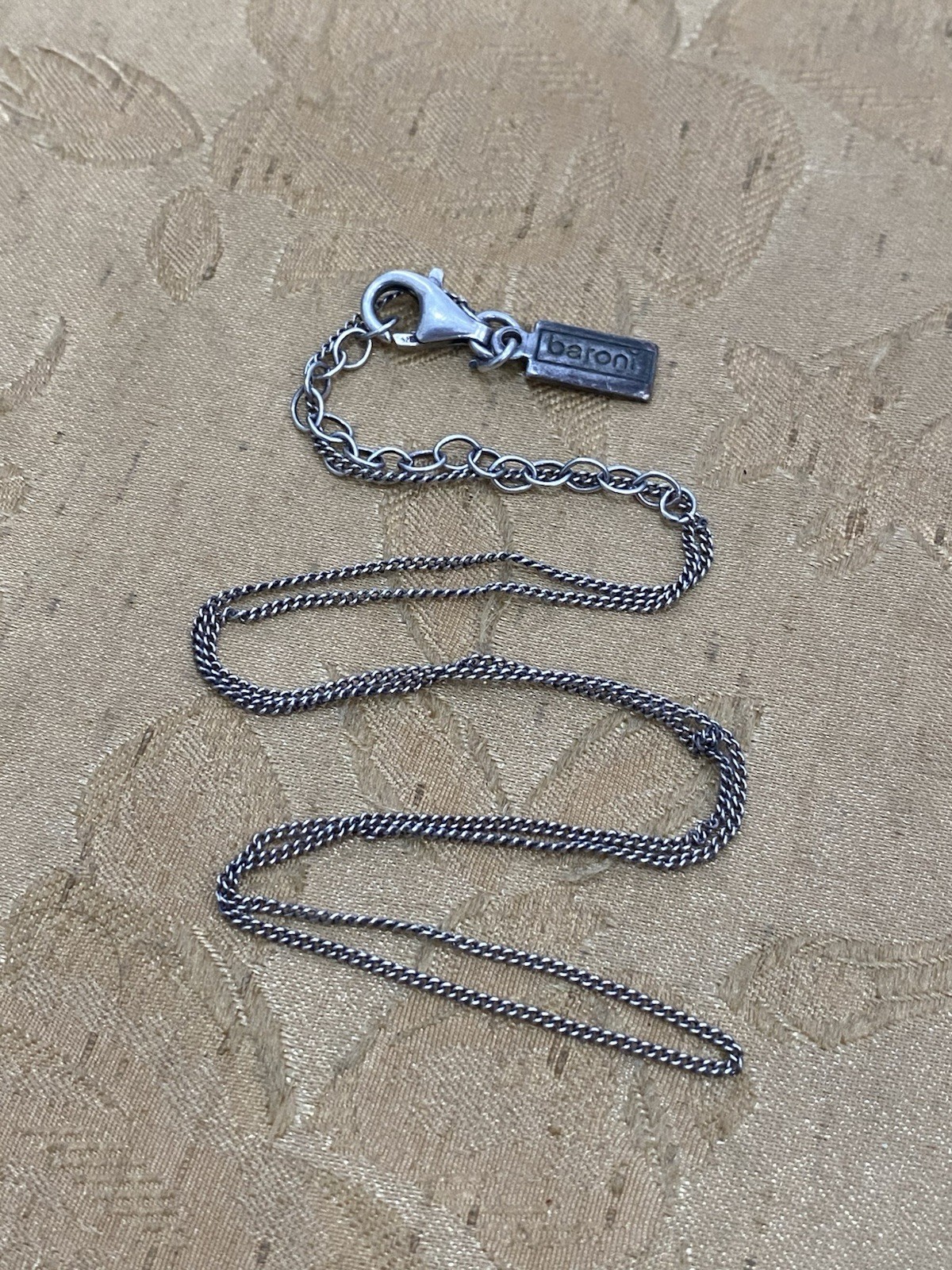 Designer Signed Baroni Designs 925 Sterling Silver Chain Link Necklace Size 18”