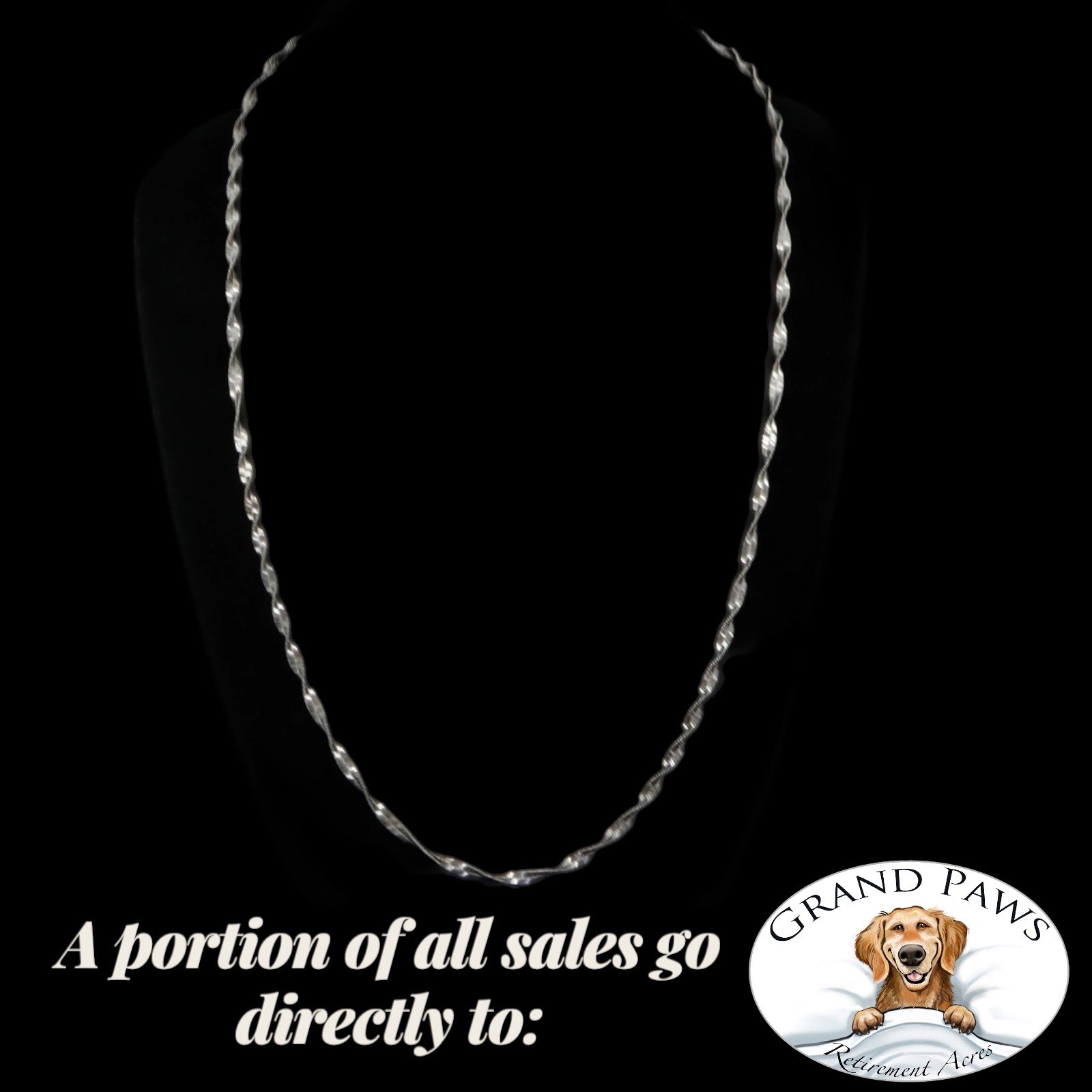 Beautiful Silver Plated – 4mm Twisted Herringbone Chain 29″ Necklace – 14g