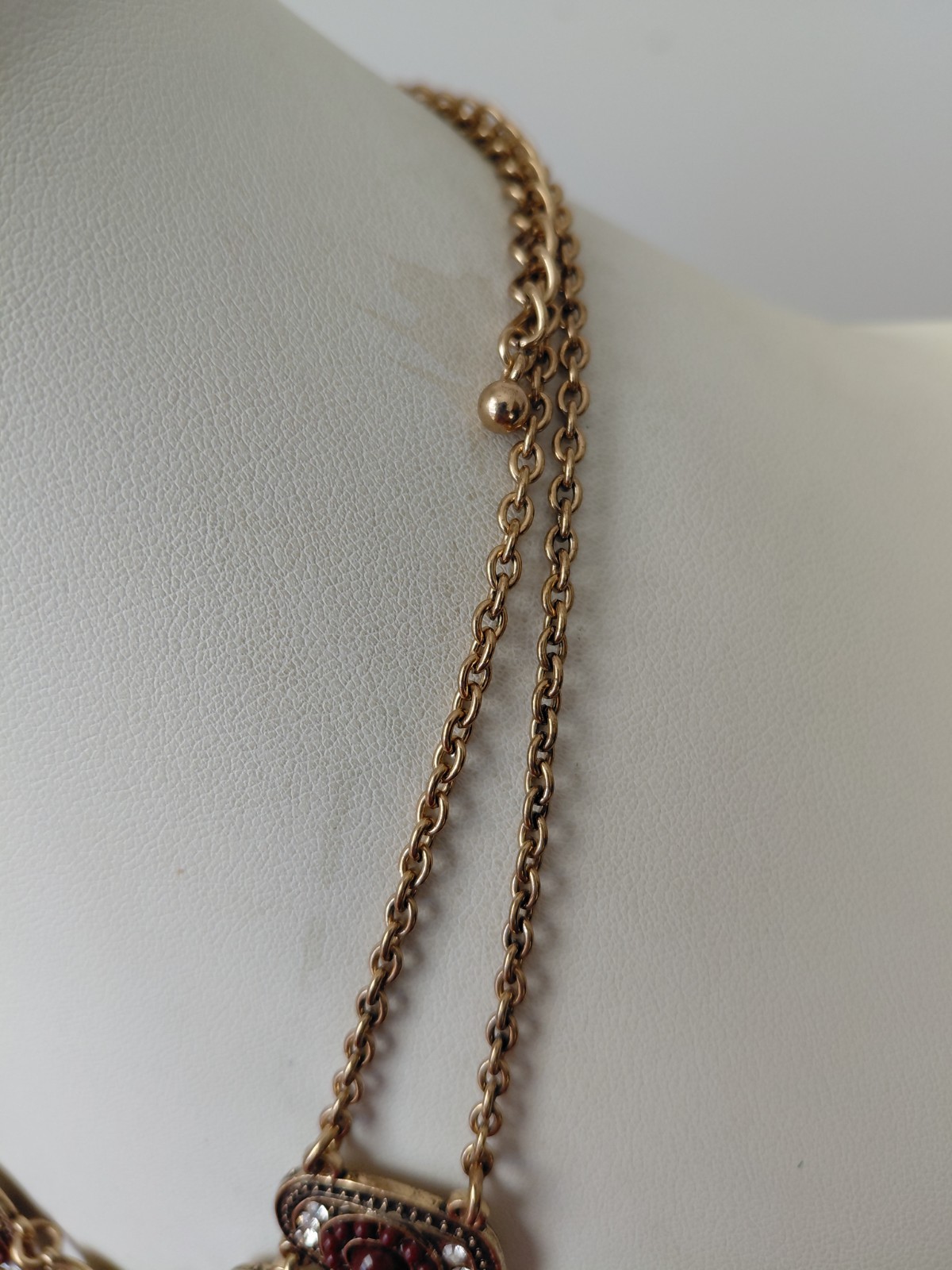 Bohemian Style Statement Necklace_ Gold Tone _ Very Good Used Condition