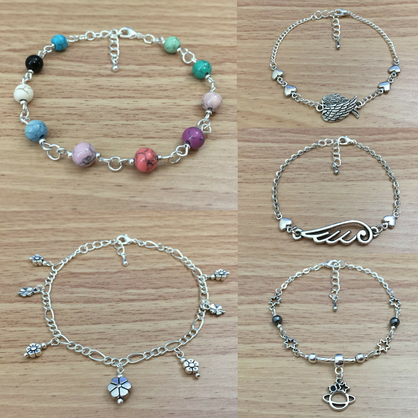 (1) Bracelet Women Fashion Delicate Stylish Charm Silver Chain Design