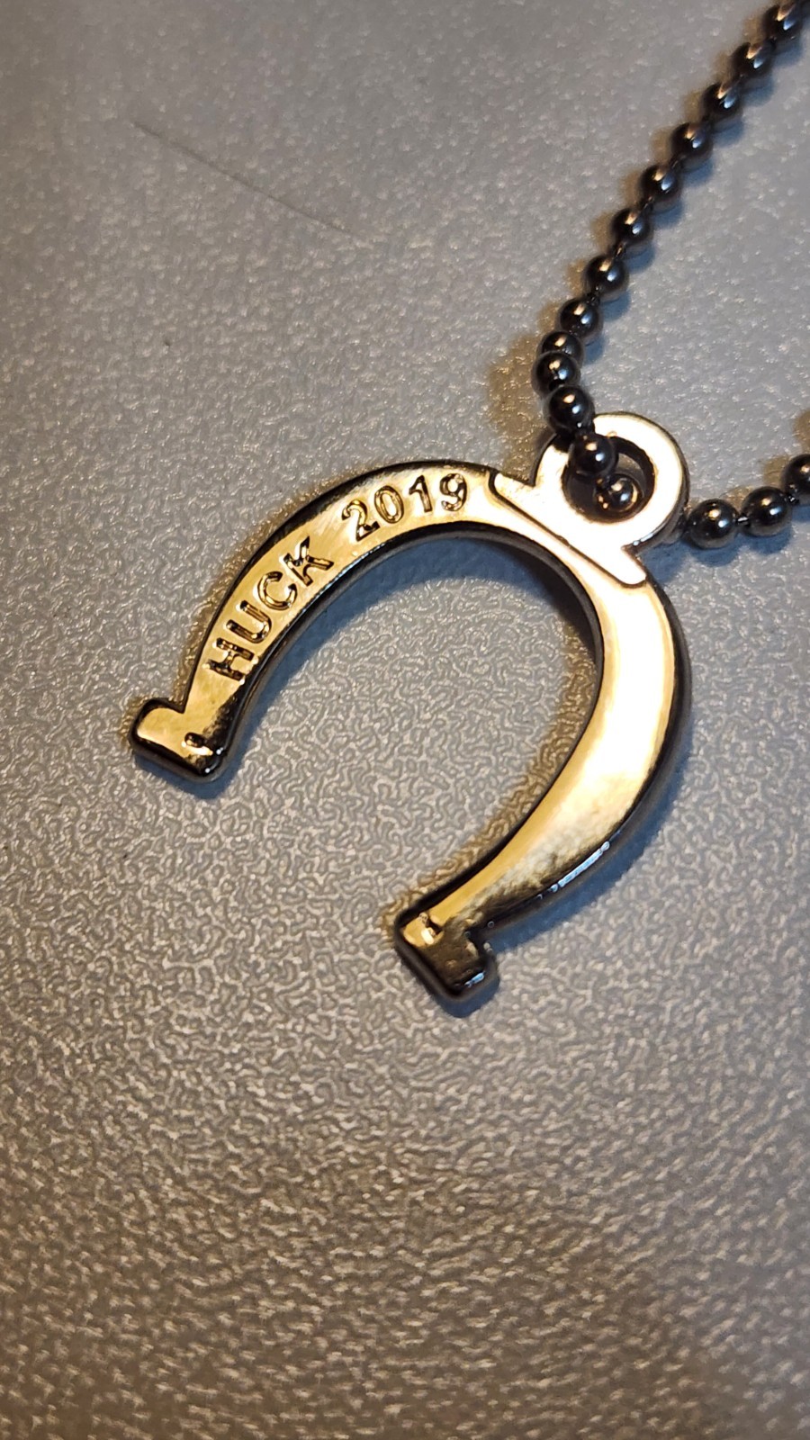 Silver Toned Horseshoe Necklace Rescued “Huck 2019”