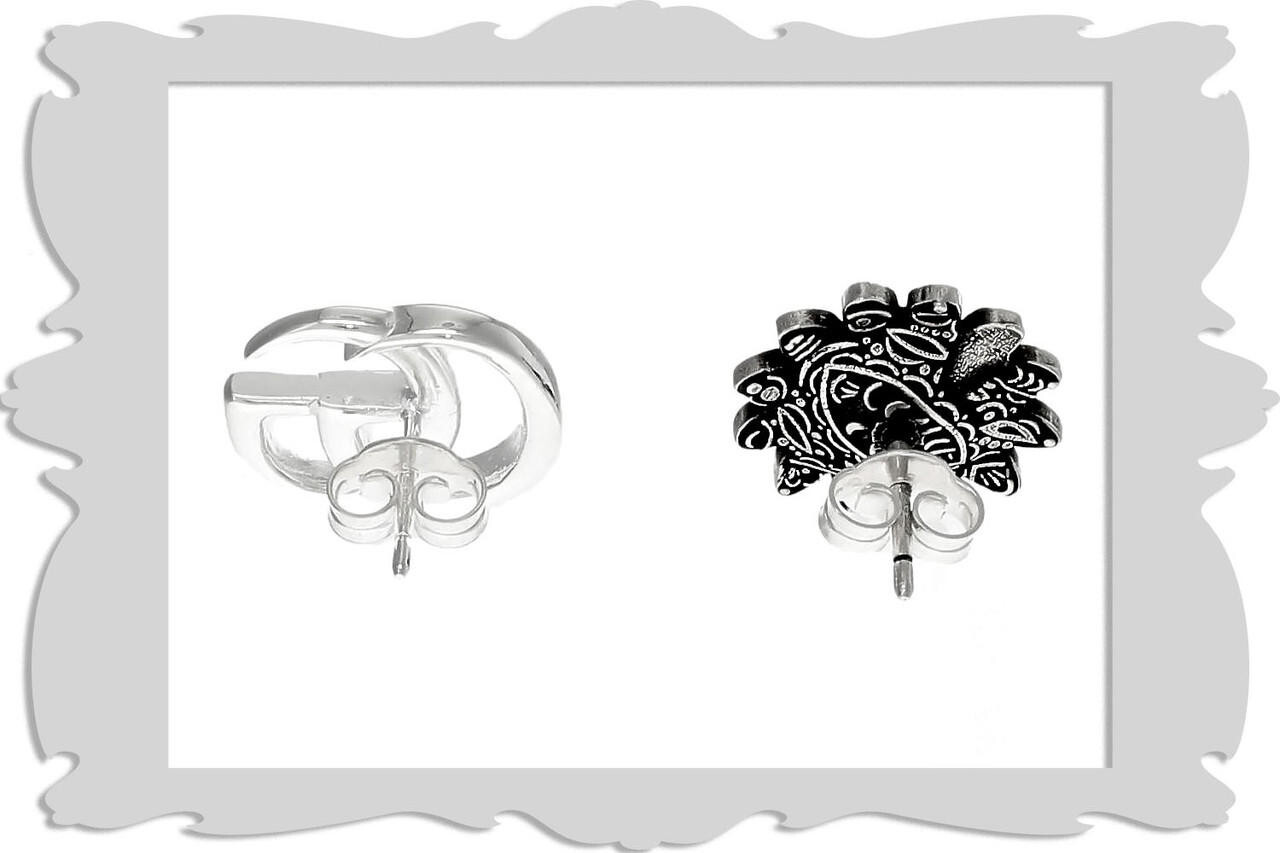 GUCCI GG Marmont Mother Of Pearl Floral Stud Earrings YBD52734400200U