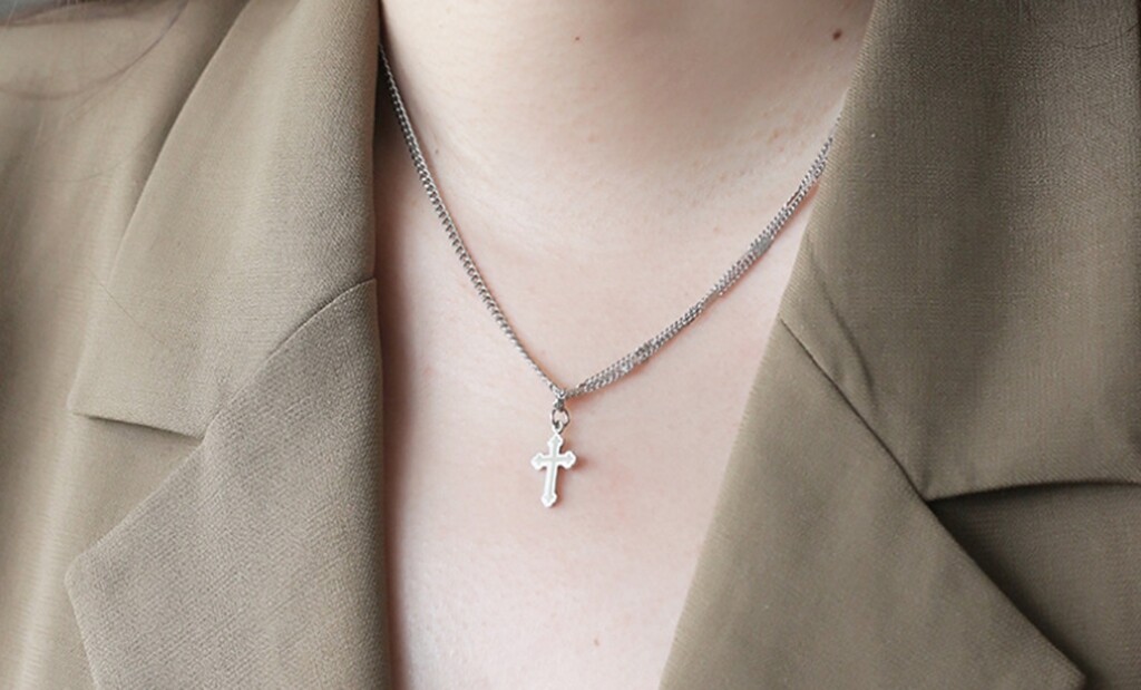 Chic Fashion Women Titanium Stainless Steel Cross Mixed Chain Necklace 16-18″
