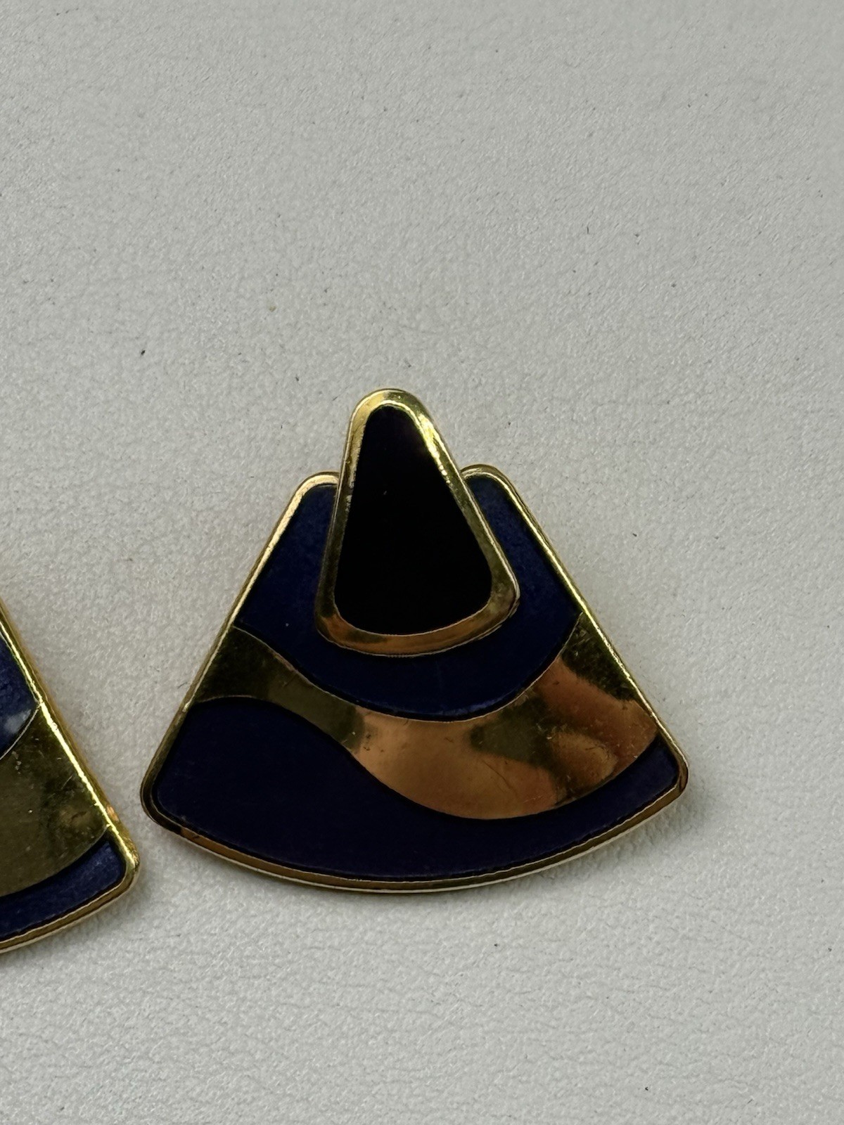 Laurel Burch Vintage Pierced Earrings Convertible Gold Tone & Purple Enamel