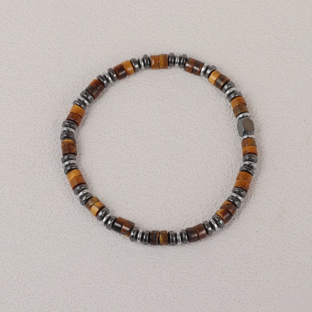 Tiger Eye Hematite Beads Healing Protection Strength Gemstone Men’s Bracelet