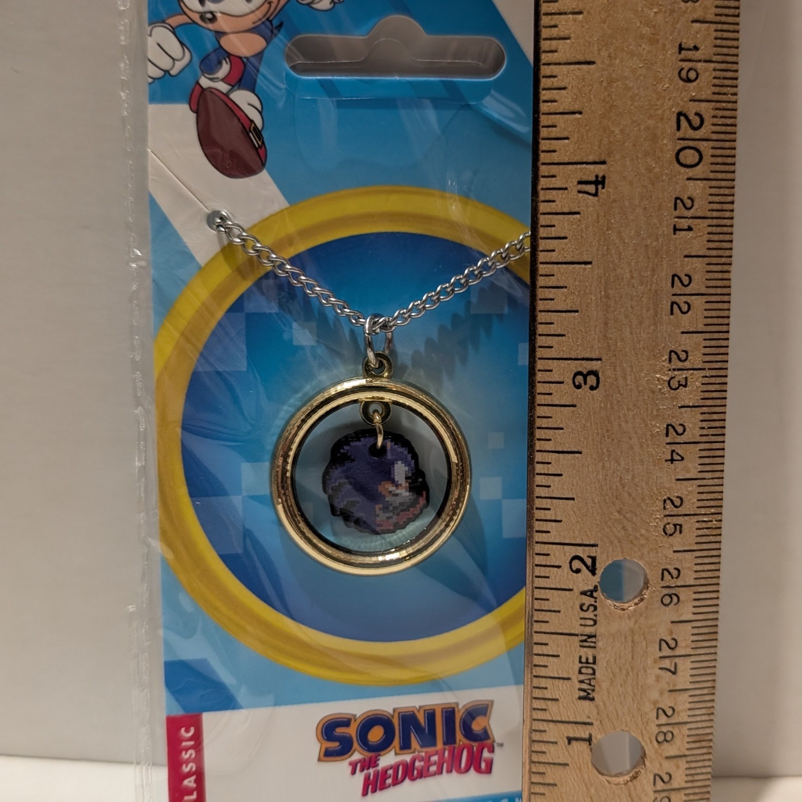 Sonic The Hedgehog Ring Necklace Official Sega Pendant Charm Collectible