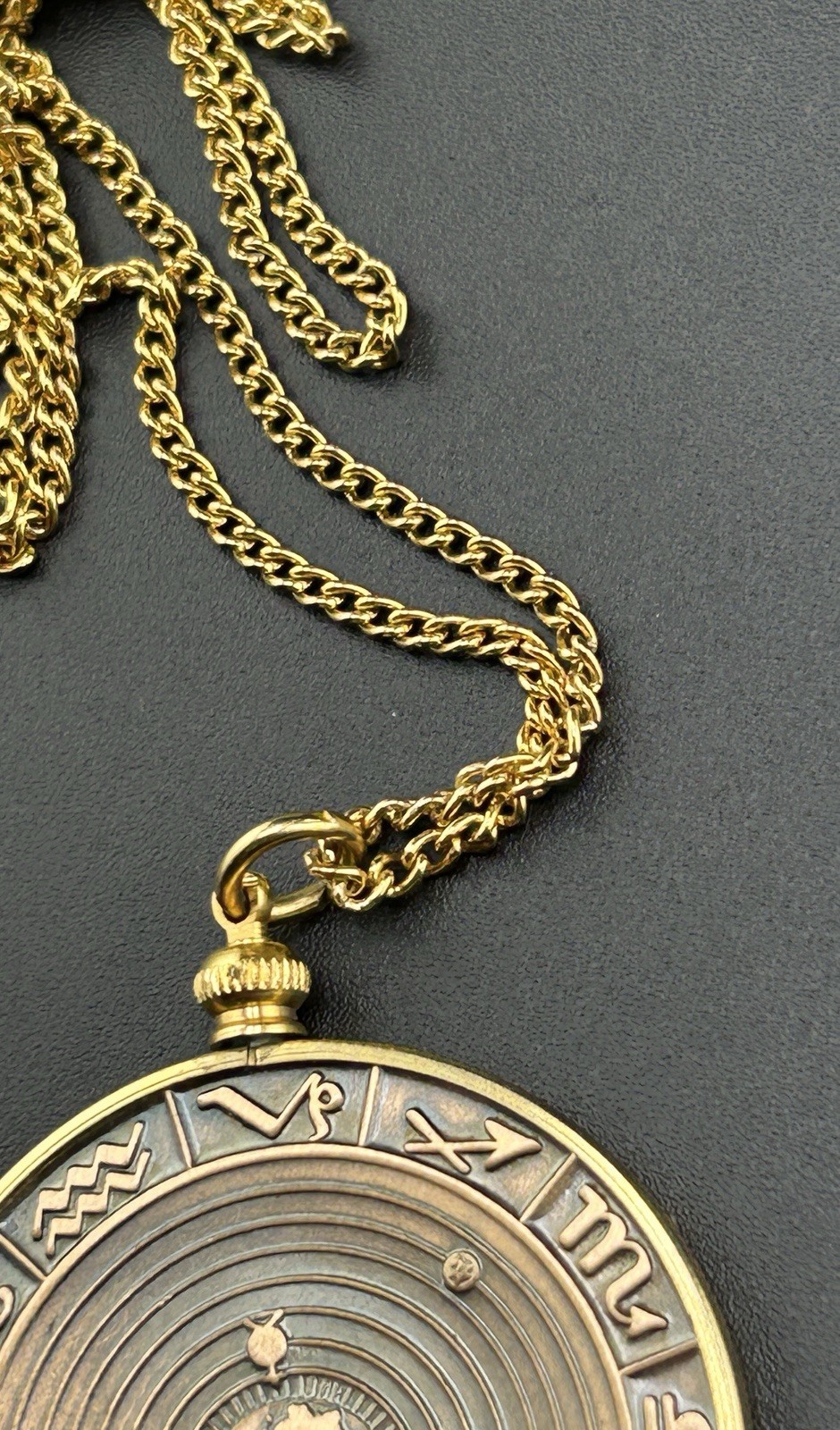Gemini Pendant Necklace Zodiac Coin on 24″ Chain