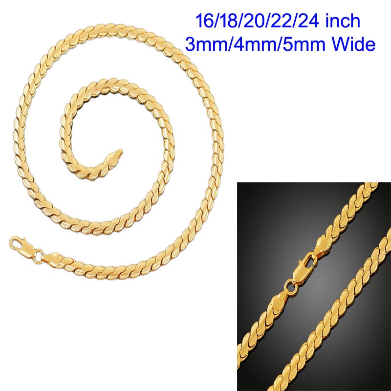 18K Yellow Filled HypoAllergenic DiamondCut Miami Cuban Curb Chain Necklace Q801