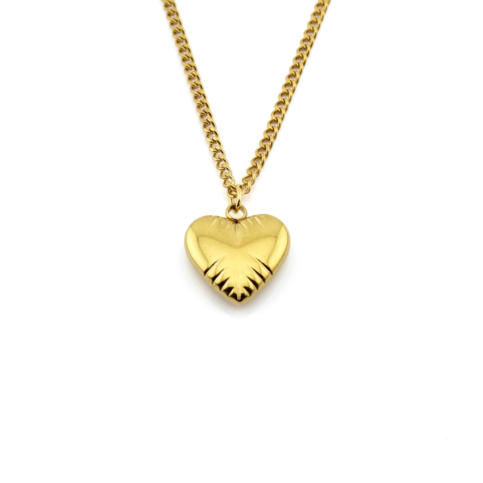 Gold Stainless Steel Heart Pendant Necklace Chain 16-30″ Women Girls Gift