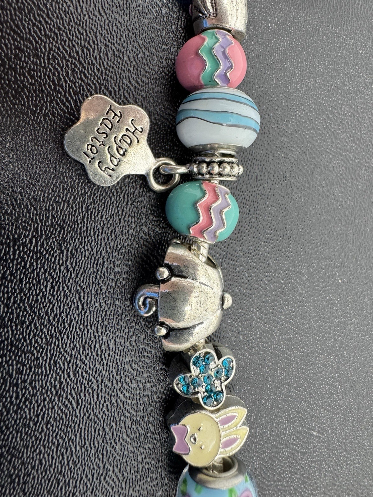 Willabee and Ward Monthly Charm Bracelet APRIL Silver Easter Bunny