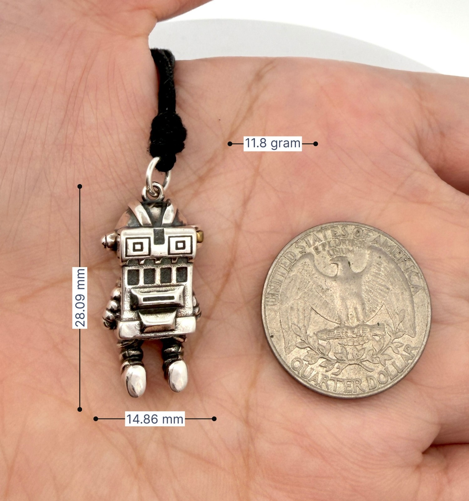 Cute Vintage Astronaut Pendant Sterling Silver Brass Charm Pendant Necklace
