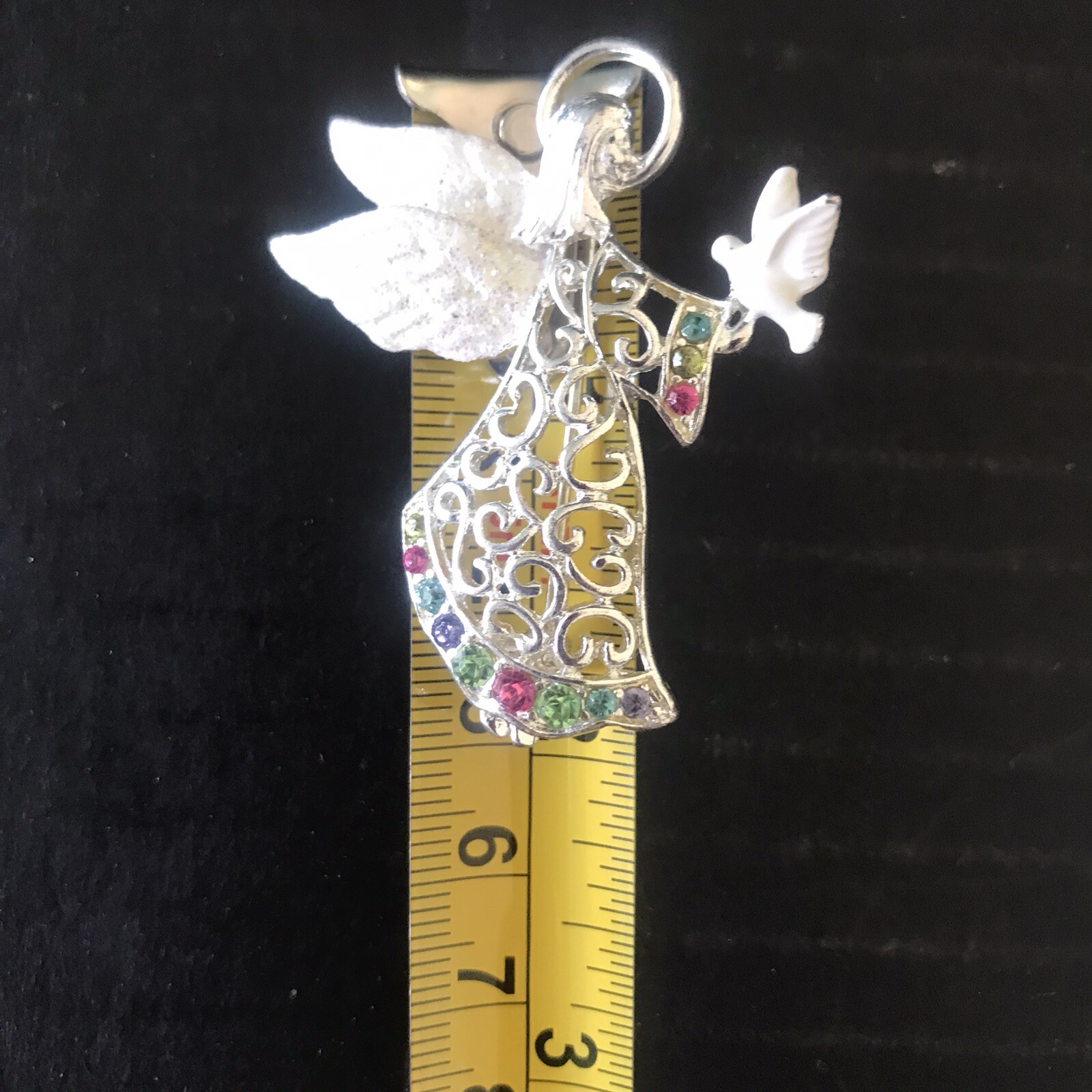 Christopher Radko Rhinestone Angel Pin Brooch & Unbranded Hobo Resin Brooch
